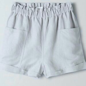 ARITZIA wilfred free harulia short high waisted paperbag linen blend gray size S